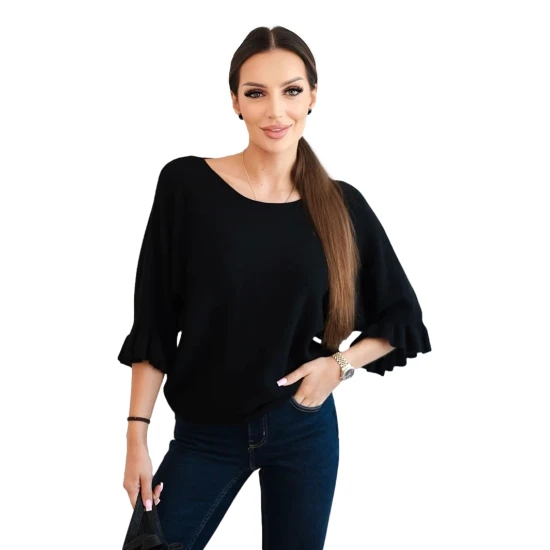 Moteriškas juodas megztinis Avril Moteriški megztiniai