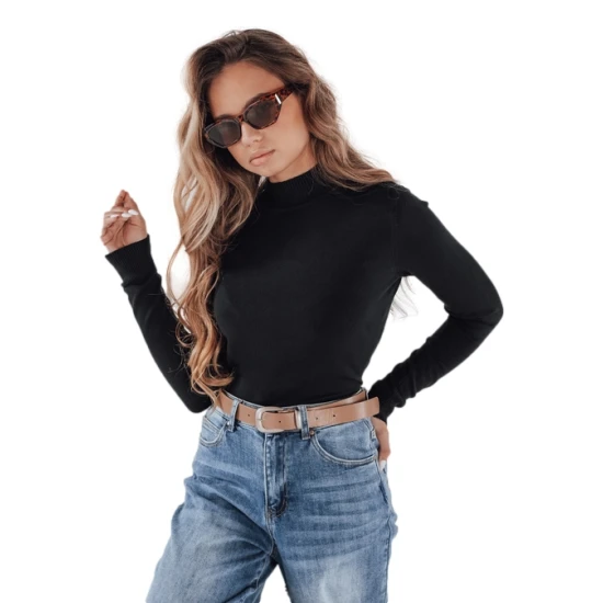 Moteriškas juodas megztinis Lena Moteriški megztiniai