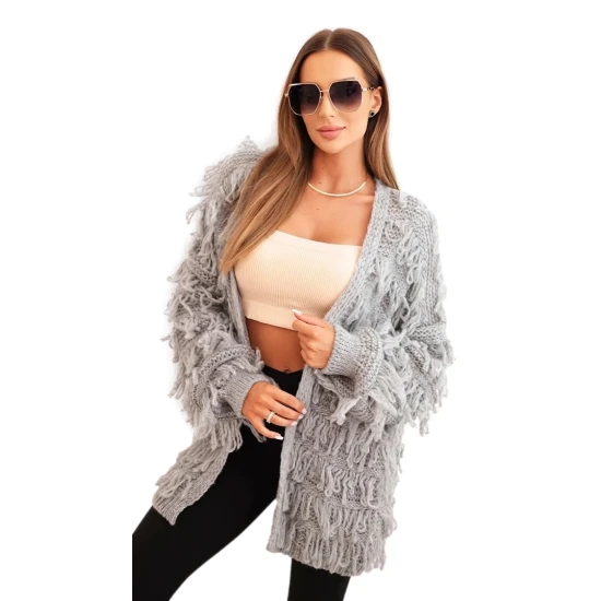 Moteriškas pilkas kardiganas Uma Moteriški megztiniai