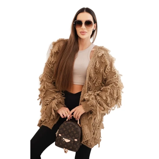 Moteriškas rudas alpakų megztinis Lindi Moteriški megztiniai