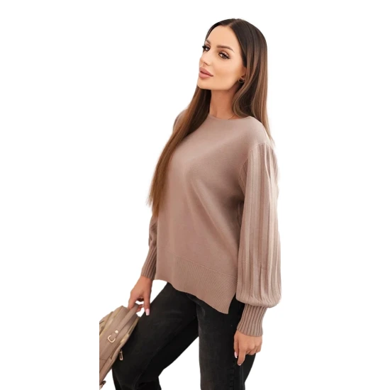 Moteriškas šviesiai rudos spalvos megztinis Biank Moteriški megztiniai