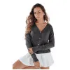 Kobiety ciemnoszary sweter Glow Swetry damskie
