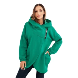Moteriškas žalias džemperis pašiltintas su gobtuvu Jonit
