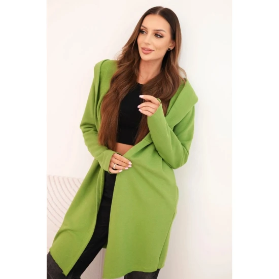 Moteriškas žalias megztinis su gobtuvu Alison Moteriški megztiniai