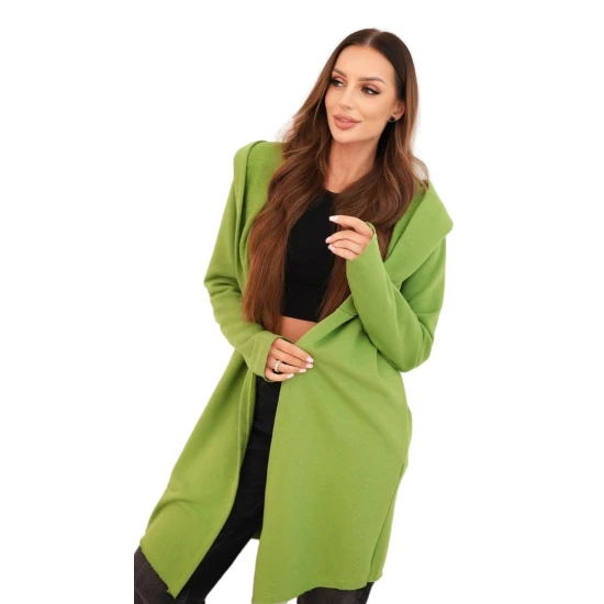 Moteriškas žalias megztinis su gobtuvu Alison Moteriški megztiniai