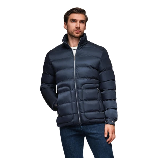 Vyriška dygsniuota tamsiai mėlyna striukė Wudi Žieminės striukės