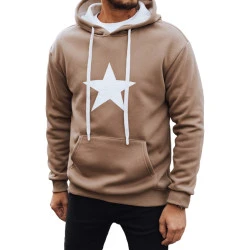 Vyriškas rudas džemperis su gobtuvu Star