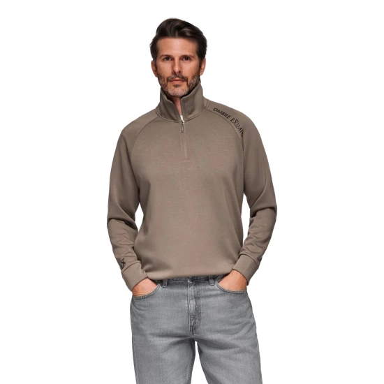 Vyriškas rudas megztinis Exim Megztiniai aukštu kaklu