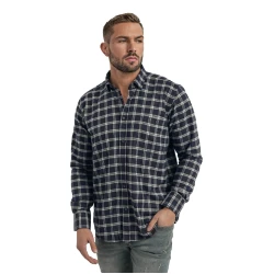 Vyriški tamsiai mėlyni languoti marškiniai Marino