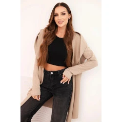 Moteriškas rusvas megztinis su gobtuvu Alison