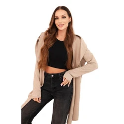 Moteriškas rusvas megztinis su gobtuvu Alison