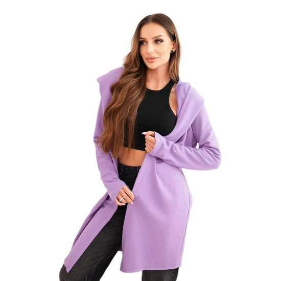 Moteriškas violetinis megztinis su gobtuvu Alison Moteriški megztiniai