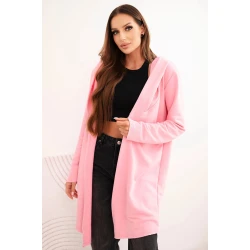 Moteriškas šviesiai rožinis megztinis su gobtuvu Alison