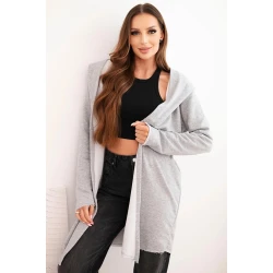 Moteriškas pilkas megztinis su gobtuvu Alison