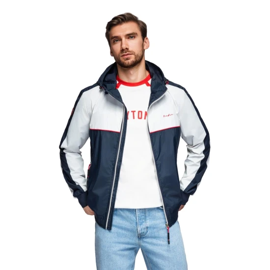 Vyriška balta/mėlyna striukė Kurtin Vyriškos Striukės ir Paltai