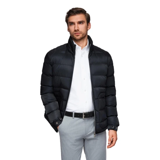 Vyriška dygsniuota juoda striukė Wudi Žieminės striukės