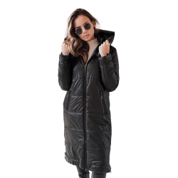 Moteriška ilga juodos spalvos striukė Orvit