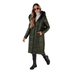 Moteriška ilga žalios spalvos striukė Orvit