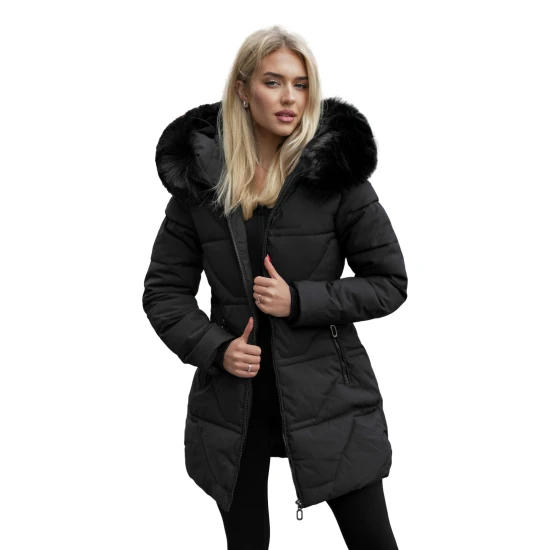 Moteriška juodos spalvos paltas Stel JS/16M9099/392Z