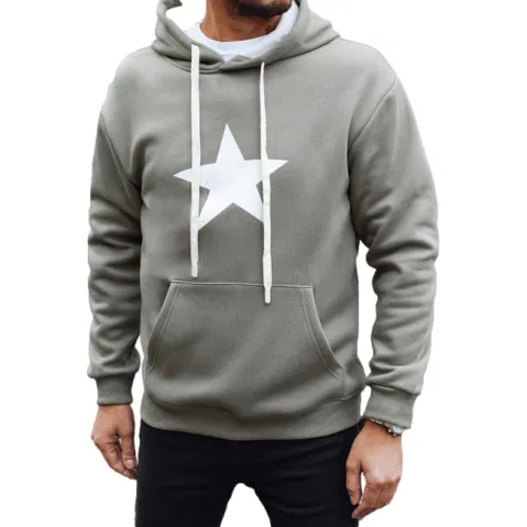 Men's gray hoodie Star. Hooded jumpers