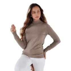 Moteriškas tamsiai rusvas megztinis Lena