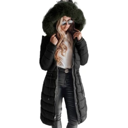 Moteriška juoda žieminė striukė Trend