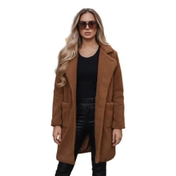 Moteriškas rudas žieminis paltas Tara