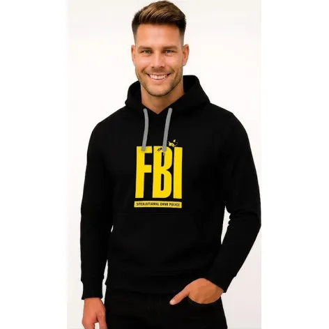 Мужской черный свитшот с капюшоном FBI