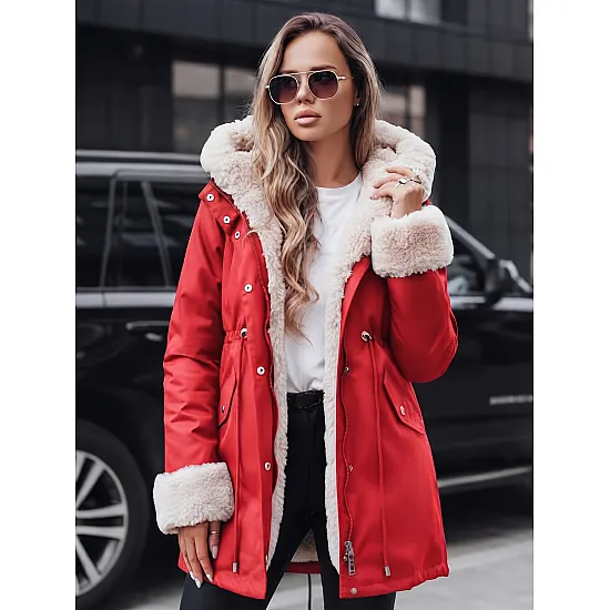 Red women’s jacket by Moly