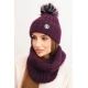 Moteriška violetinės spalvos kepurė ir šalikas Nora