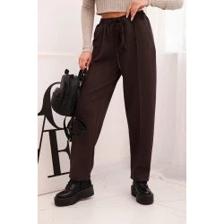 Moteriškos rudos spalvos kelnės Ador
