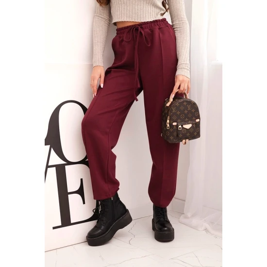 Moteriškos bordo spalvos kelnės Ador