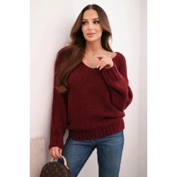 Moteriškas bordo spalvos megztinis Elin