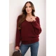 Moteriškas bordo spalvos megztinis Elin