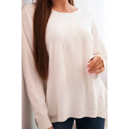 Moteriškas šviesiai rusvas megztinis Star