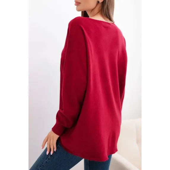Women's burgundy cardigan Star