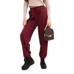 Moteriškos bordo spalvos kelnės Ador