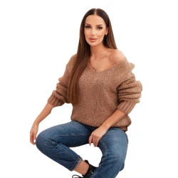 Moteriškas rudos spalvos megztinis Elin