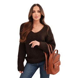 Moteriškas rudos spalvos megztinis Elin