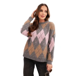 Moteriškas pilkas megztinis Romb