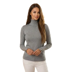 Moteriškas pilkas megztinis su golfu Vestin