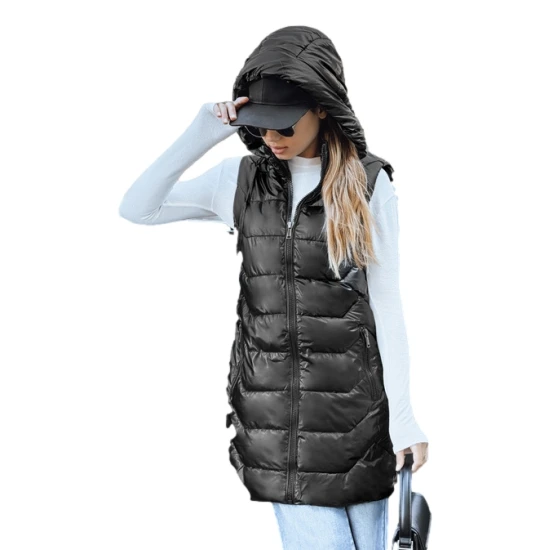 Moteriška juoda dygsniuota liemenė Foxy Moteriškos liemenės