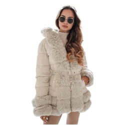 Moteriška rusva striukė su kailiu City