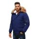Bomber stiliaus žieminė tamsiai mėlyna vyriška striukė Lemor JS/201901