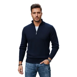 Vyriškas tamsiai mėlynas megztinis Monar