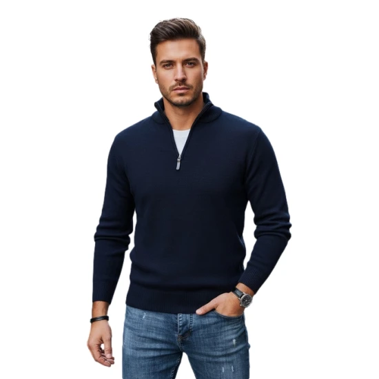 Vyriškas tamsiai mėlynas megztinis Monar