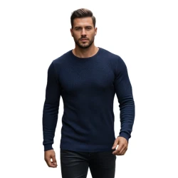 Vyriškas tamsiai mėlynas megztinis Spike