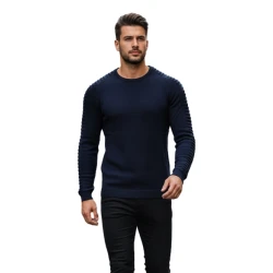 Vyriškas tamsiai mėlynas megztinis Nelson