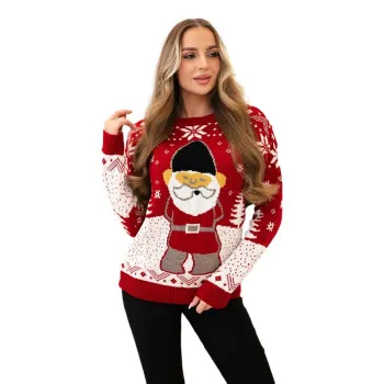 Женский красный рождественский свитер Santa