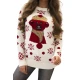 Moteriškas baltas kalėdinis megztinis Bear